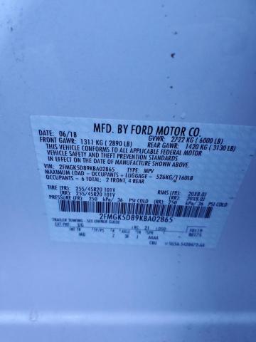 Photo 13 VIN: 2FMGK5D89KBA02865 - FORD FLEX LIMIT 