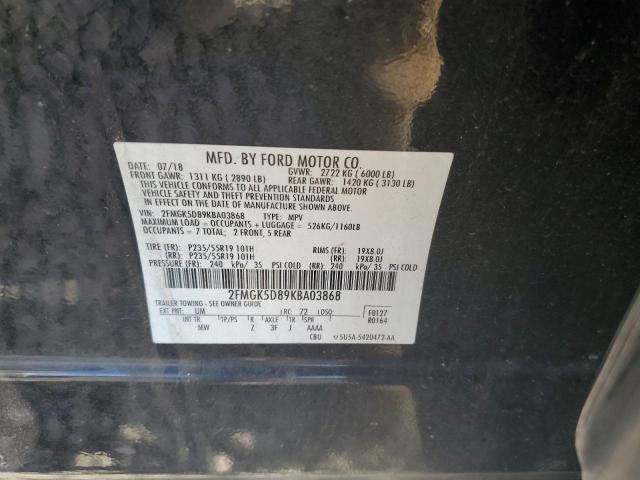 Photo 12 VIN: 2FMGK5D89KBA03868 - FORD FLEX 