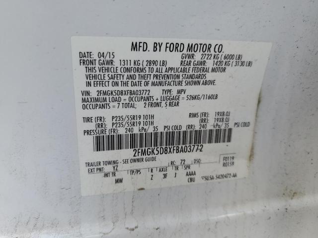 Photo 12 VIN: 2FMGK5D8XFBA03772 - FORD FLEX LIMIT 