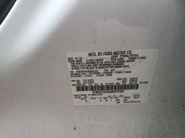 Photo 9 VIN: 2FMGK5DC0ABA99585 - FORD FLEX LIMIT 