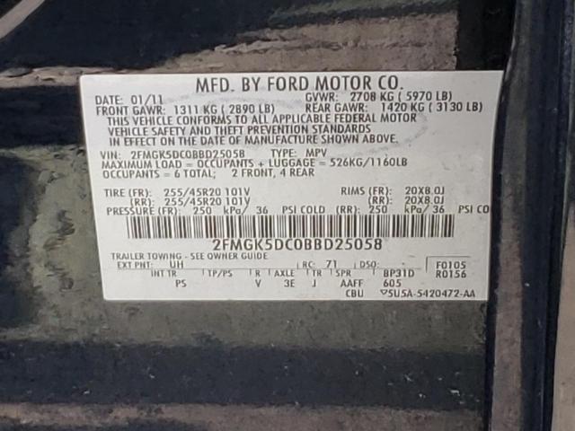 Photo 13 VIN: 2FMGK5DC0BBD25058 - FORD FLEX LIMIT 