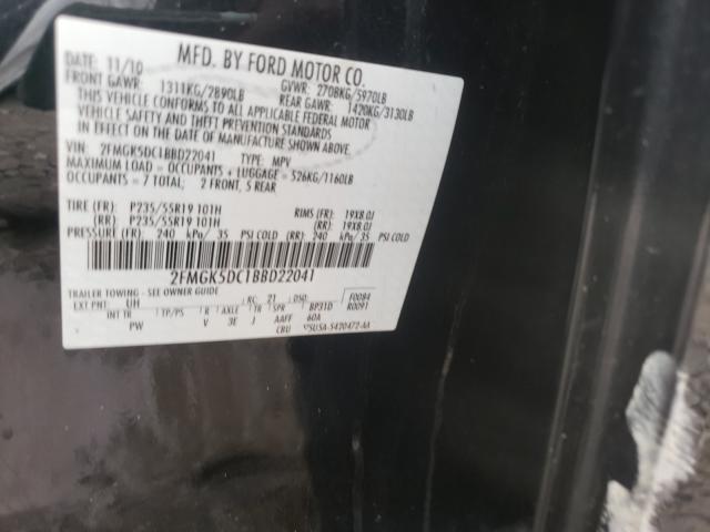 Photo 9 VIN: 2FMGK5DC1BBD22041 - FORD FLEX LIMIT 