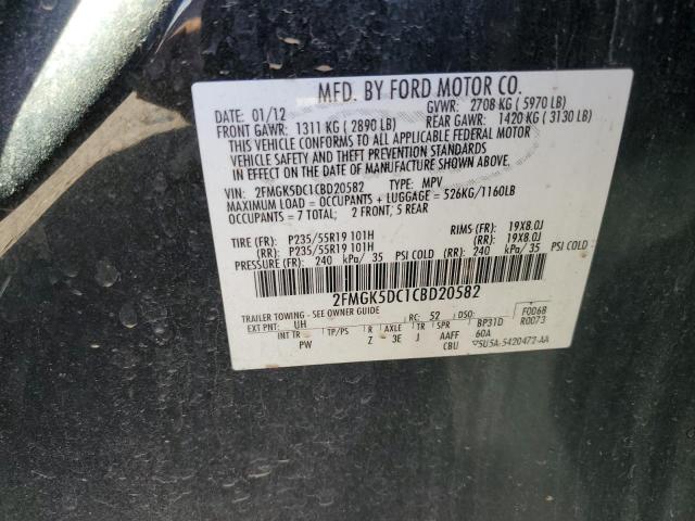 Photo 12 VIN: 2FMGK5DC1CBD20582 - FORD FLEX LIMIT 