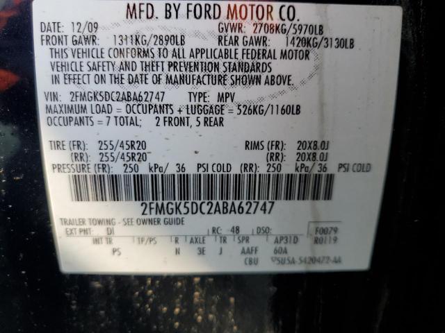 Photo 11 VIN: 2FMGK5DC2ABA62747 - FORD FLEX LIMIT 