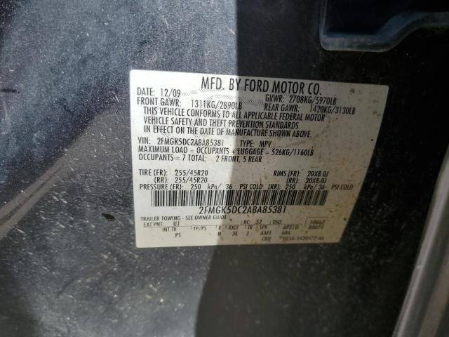 Photo 13 VIN: 2FMGK5DC2ABA85381 - FORD FLEX 