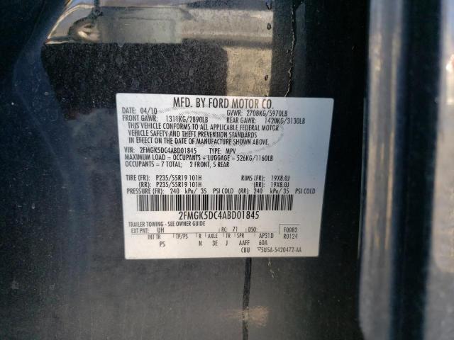 Photo 12 VIN: 2FMGK5DC4ABD01845 - FORD FLEX 