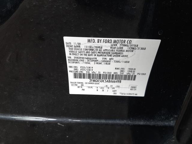 Photo 9 VIN: 2FMGK5DC5ABA66498 - FORD FLEX LIMIT 