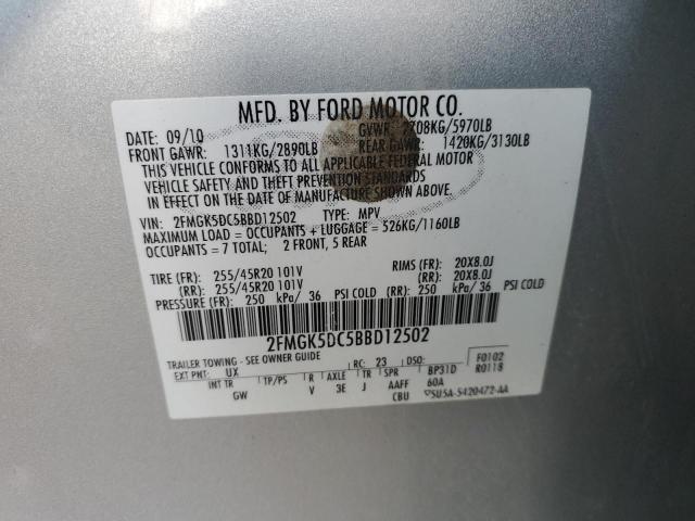 Photo 12 VIN: 2FMGK5DC5BBD12502 - FORD FLEX LIMIT 