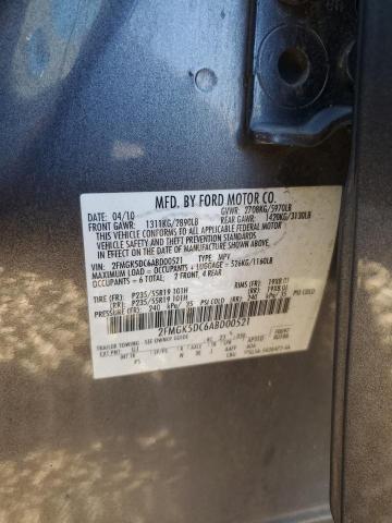 Photo 12 VIN: 2FMGK5DC6ABD00521 - FORD FLEX LIMIT 