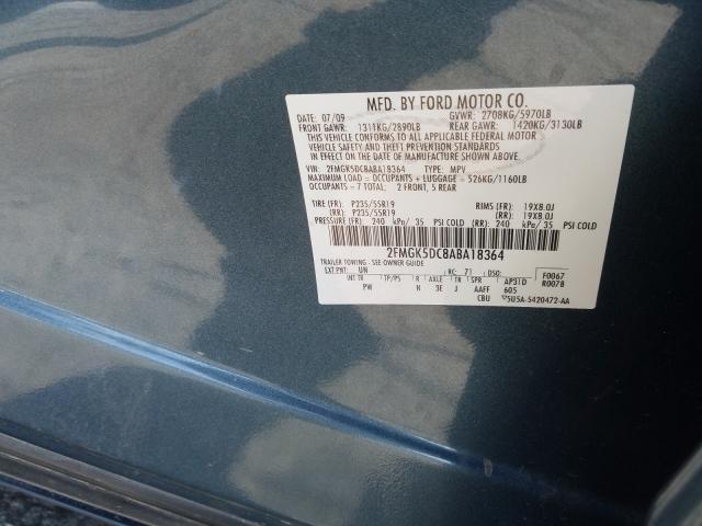 Photo 9 VIN: 2FMGK5DC8ABA18364 - FORD FLEX LIMIT 