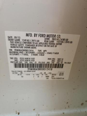 Photo 12 VIN: 2FMHK6C80EBD12418 - FORD FLEX SEL 