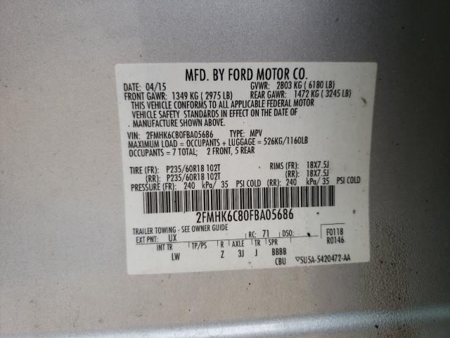 Photo 9 VIN: 2FMHK6C80FBA05686 - FORD FLEX 