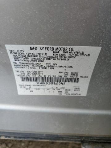 Photo 12 VIN: 2FMHK6C80FBA10967 - FORD FLEX SEL 