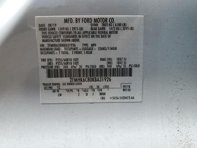 Photo 12 VIN: 2FMHK6C80KBA31926 - FORD FLEX 