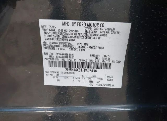 Photo 8 VIN: 2FMHK6C81FBA07656 - FORD FLEX 