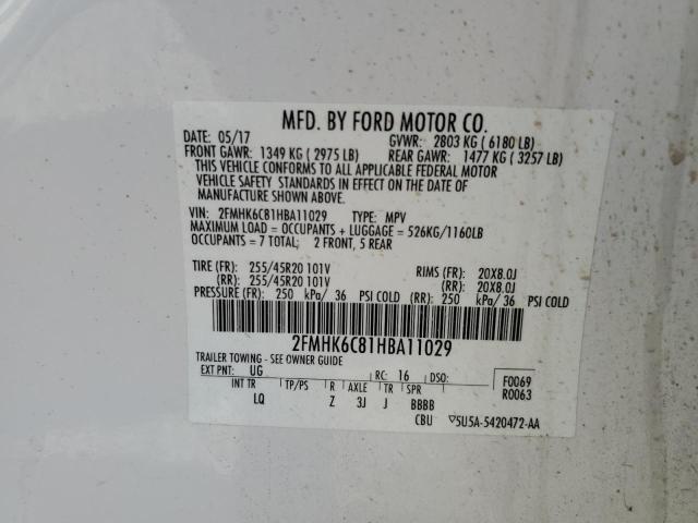 Photo 12 VIN: 2FMHK6C81HBA11029 - FORD FLEX SEL 