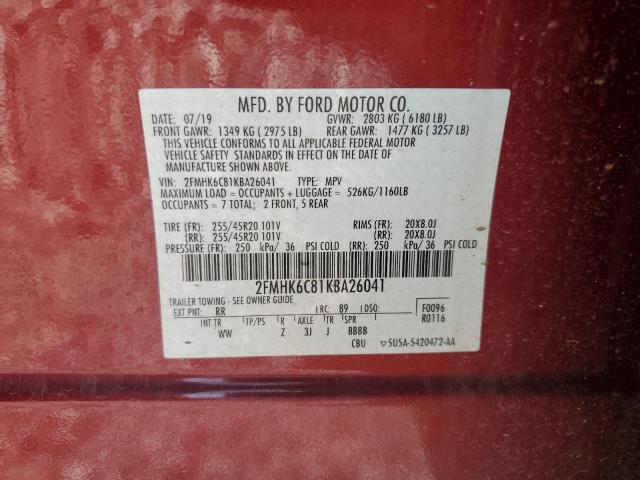 Photo 11 VIN: 2FMHK6C81KBA26041 - FORD FLEX 