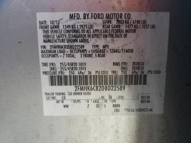 Photo 12 VIN: 2FMHK6C82DBD22589 - FORD FLEX SEL 