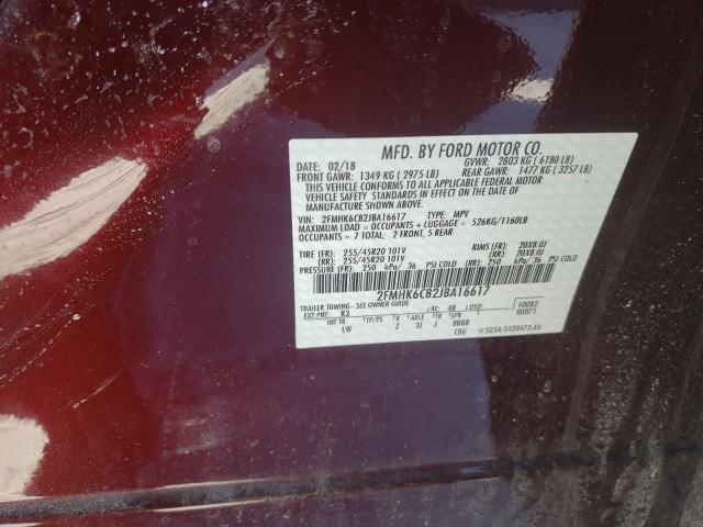 Photo 9 VIN: 2FMHK6C82JBA16617 - FORD FLEX SEL 