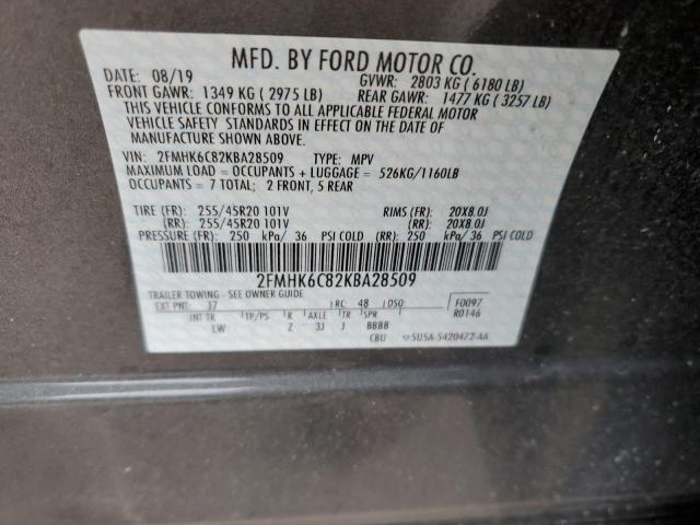 Photo 9 VIN: 2FMHK6C82KBA28509 - FORD FLEX SEL 