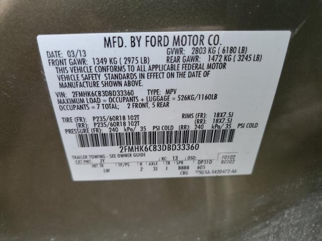 Photo 9 VIN: 2FMHK6C83DBD33360 - FORD FLEX SEL 