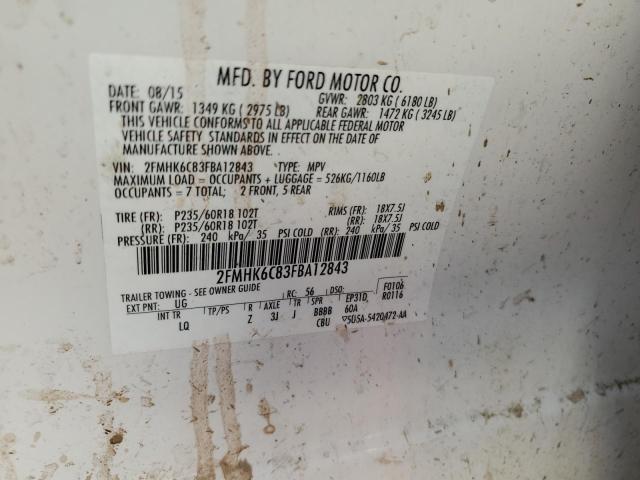 Photo 11 VIN: 2FMHK6C83FBA12843 - FORD FLEX 