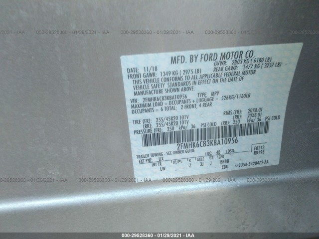 Photo 8 VIN: 2FMHK6C83KBA10956 - FORD FLEX 