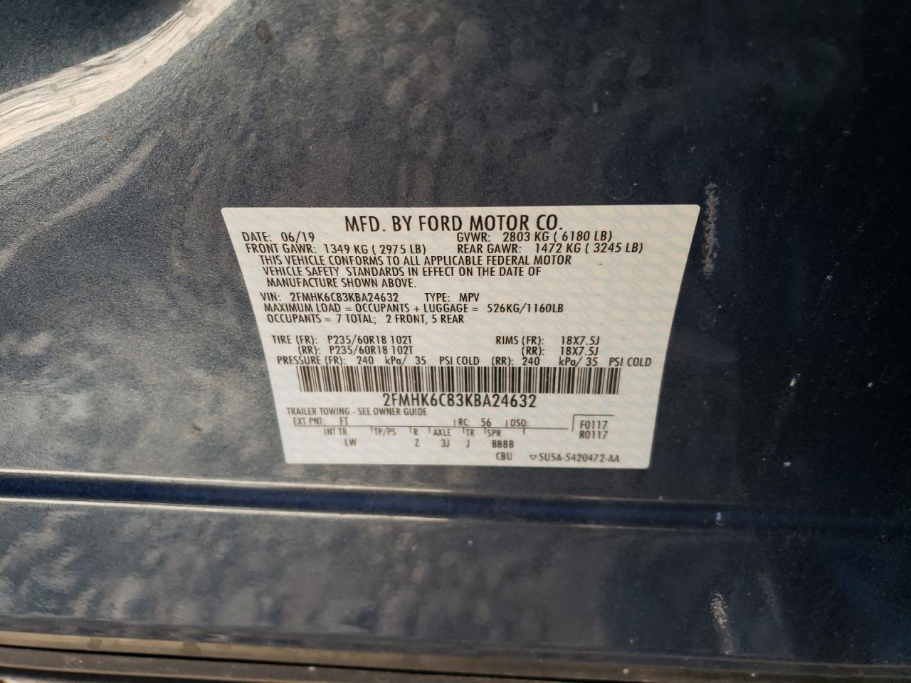 Photo 13 VIN: 2FMHK6C83KBA24632 - FORD FLEX 