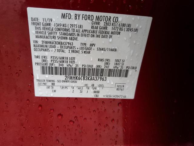 Photo 13 VIN: 2FMHK6C83KBA37963 - FORD FLEX SEL 