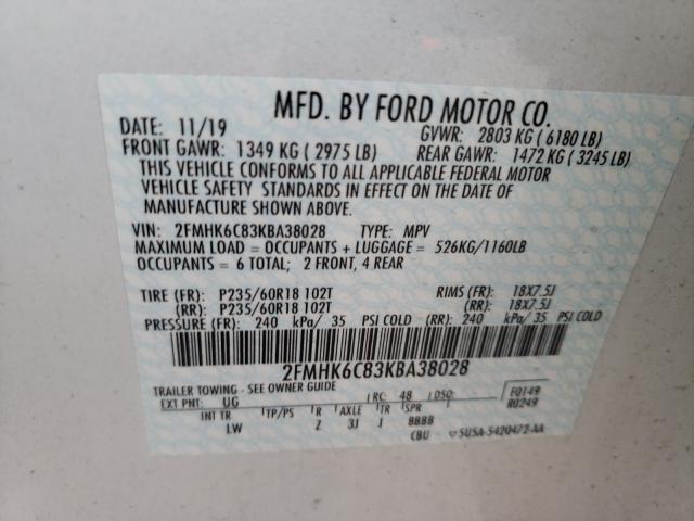 Photo 9 VIN: 2FMHK6C83KBA38028 - FORD FLEX SEL 