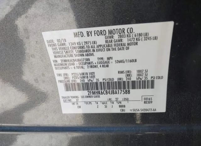 Photo 8 VIN: 2FMHK6C84JBA17588 - FORD FLEX 