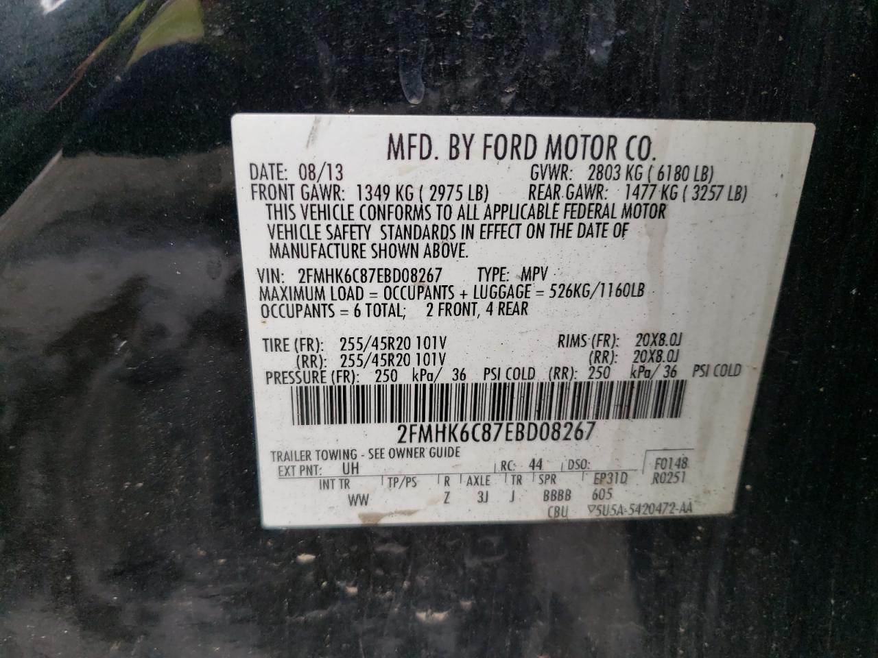 Photo 12 VIN: 2FMHK6C87EBD08267 - FORD FLEX 