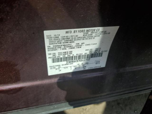 Photo 11 VIN: 2FMHK6C87KBA37917 - FORD FLEX SEL 