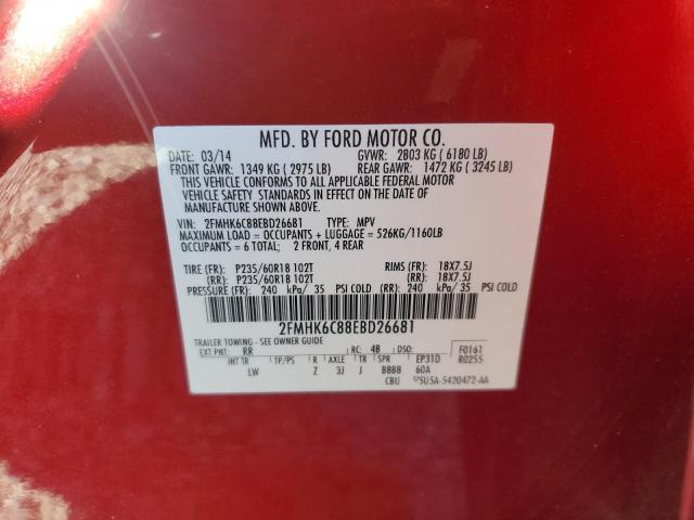 Photo 12 VIN: 2FMHK6C88EBD26681 - FORD FLEX SEL 