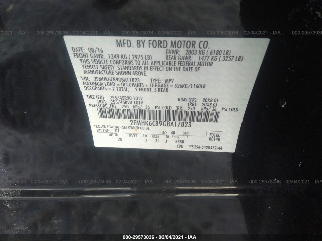 Photo 8 VIN: 2FMHK6C89GBA17823 - FORD FLEX 