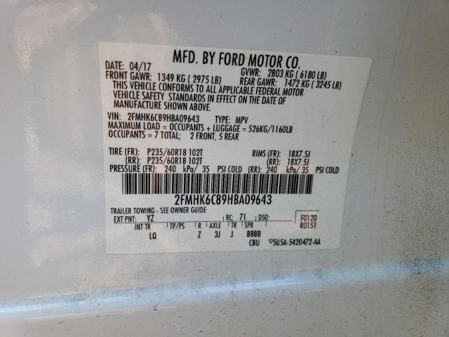 Photo 12 VIN: 2FMHK6C89HBA09643 - FORD FLEX SEL 