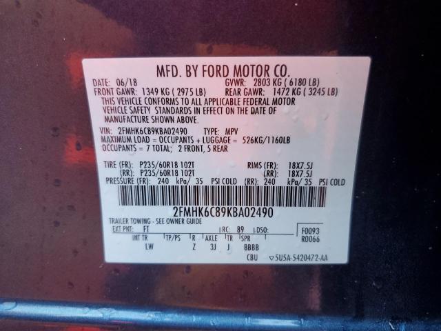 Photo 13 VIN: 2FMHK6C89KBA02490 - FORD FLEX SEL 