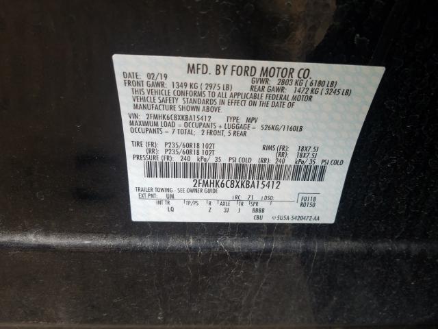 Photo 9 VIN: 2FMHK6C8XKBA15412 - FORD FLEX SEL 