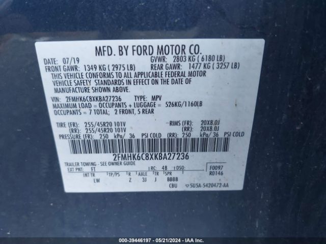 Photo 8 VIN: 2FMHK6C8XKBA27236 - FORD FLEX 