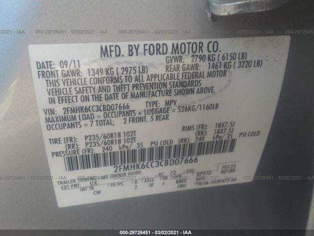 Photo 8 VIN: 2FMHK6CC3CBD07666 - FORD FLEX 