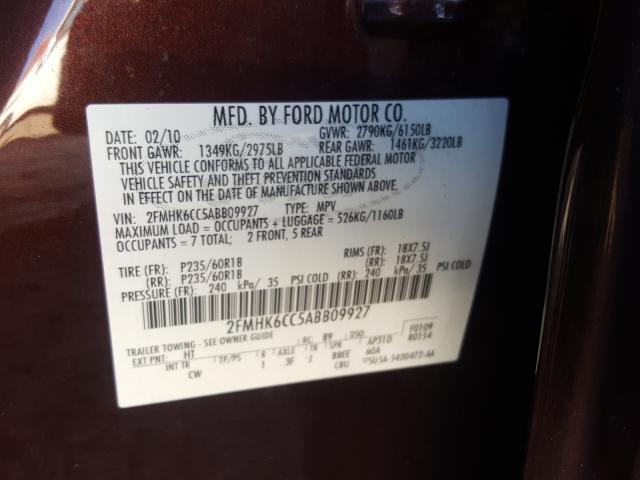 Photo 9 VIN: 2FMHK6CC5ABB09927 - FORD FLEX SEL 