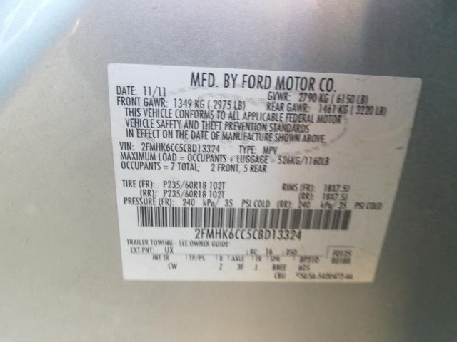 Photo 9 VIN: 2FMHK6CC5CBD13324 - FORD FLEX SEL 