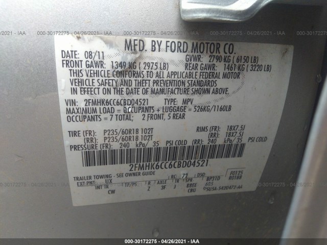 Photo 8 VIN: 2FMHK6CC6CBD04521 - FORD FLEX 