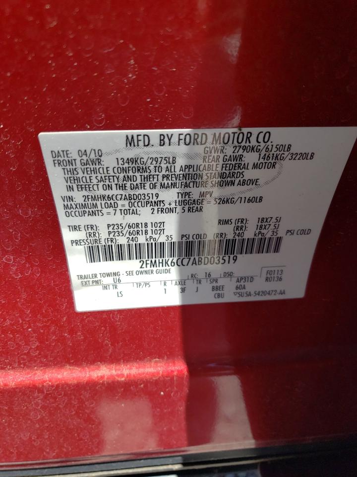 Photo 12 VIN: 2FMHK6CC7ABD03519 - FORD FLEX 