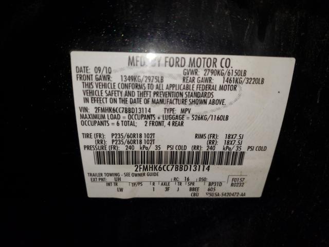 Photo 9 VIN: 2FMHK6CC7BBD13114 - FORD FLEX SEL 