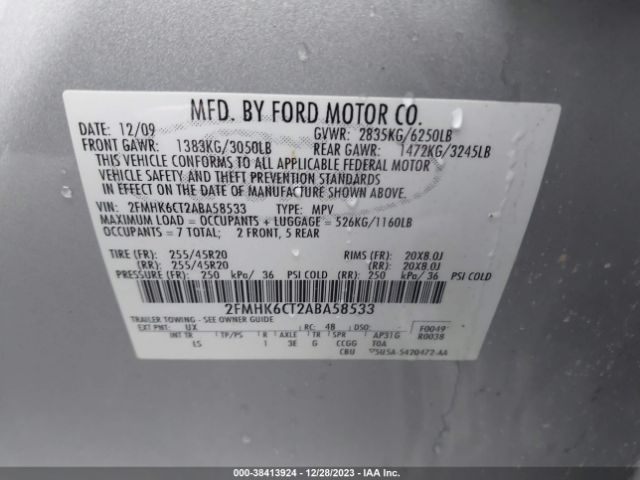 Photo 8 VIN: 2FMHK6CT2ABA58533 - FORD FLEX 