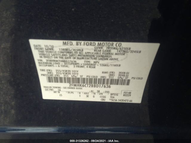 Photo 8 VIN: 2FMHK6CT2BBD17636 - FORD FLEX 