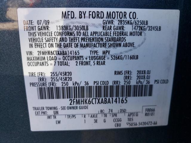 Photo 9 VIN: 2FMHK6CTXABA14165 - FORD FLEX SEL 