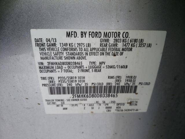 Photo 11 VIN: 2FMHK6D80DBD38465 - FORD FLEX LIMIT 