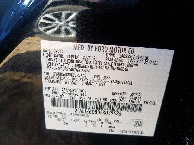 Photo 9 VIN: 2FMHK6D80EBD39536 - FORD FLEX LIMIT 